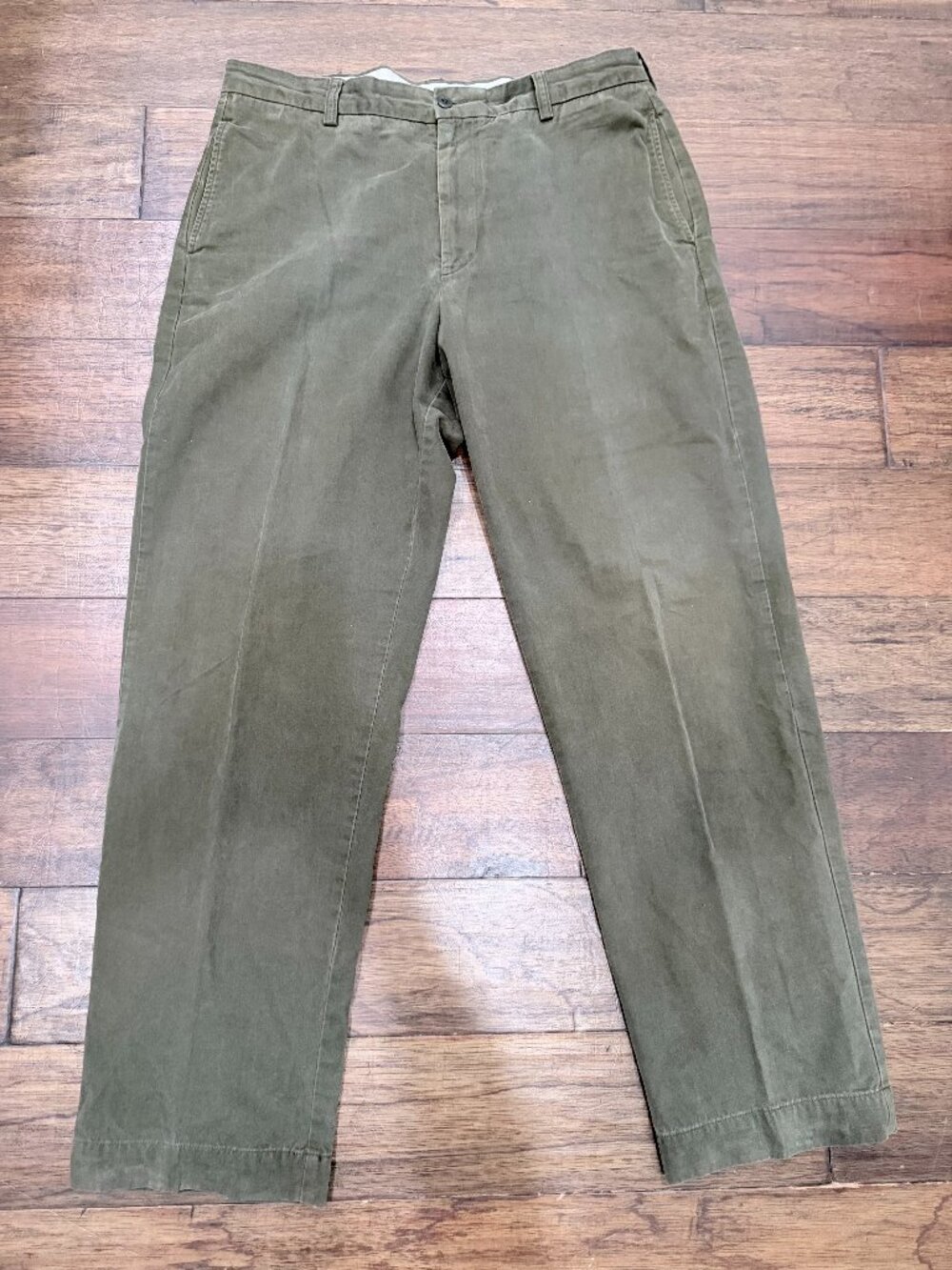Brooks Brothers Olive Green Brown Chino Pants Men’s 36x32 100% Cotton Straight